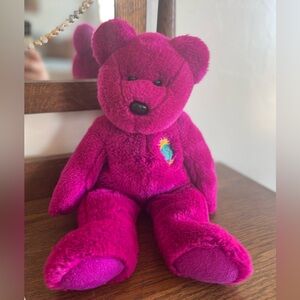 Ty Magenta Stuffed “Millennium” Bear Y2K*